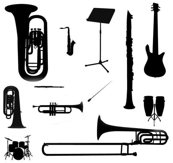 Vector Music Instruments Silhouette Vector Music Instruments Silhouette