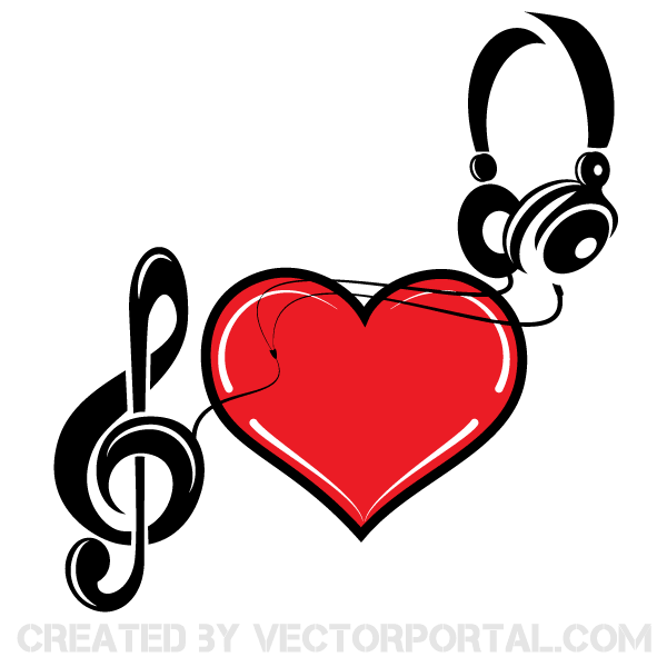 Download Music of Love Heart Vector Image | Download Free Vector ...