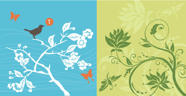 Tree And Butterflies Background Tree And Butterflies Background