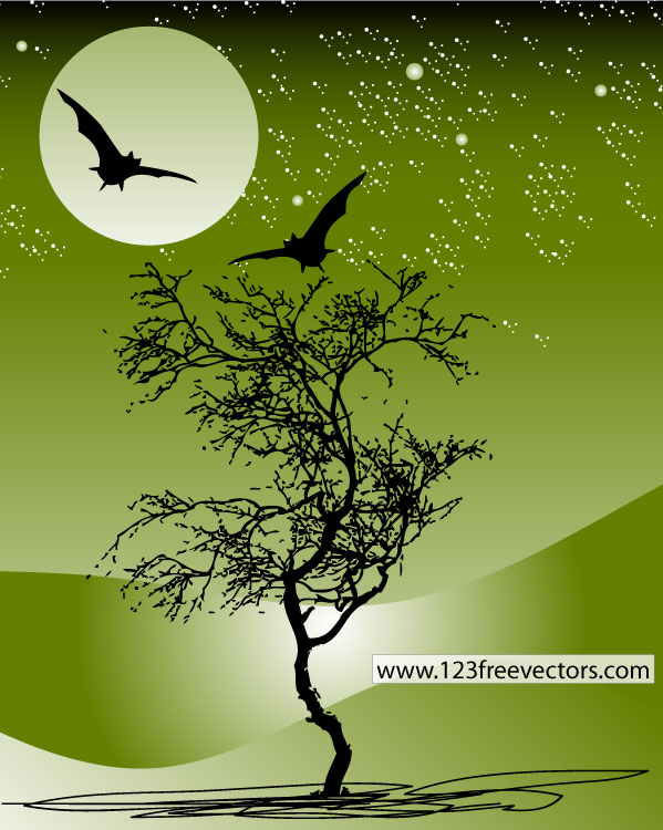 Nature Night Scene Vector