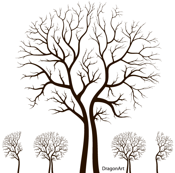 Leafless Autumn Tree Design Free Vector