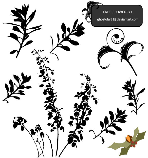 Free Vector Flower Plant Silhouettes Free Vector Flower Plant Silhouettes