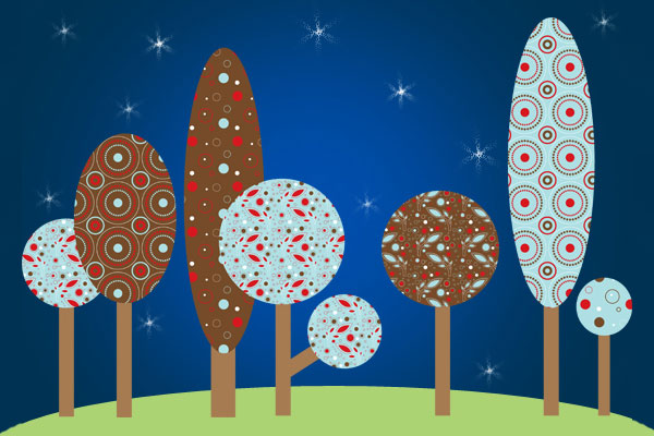 Colorful Pattern Vector Trees Colorful Pattern Vector Trees