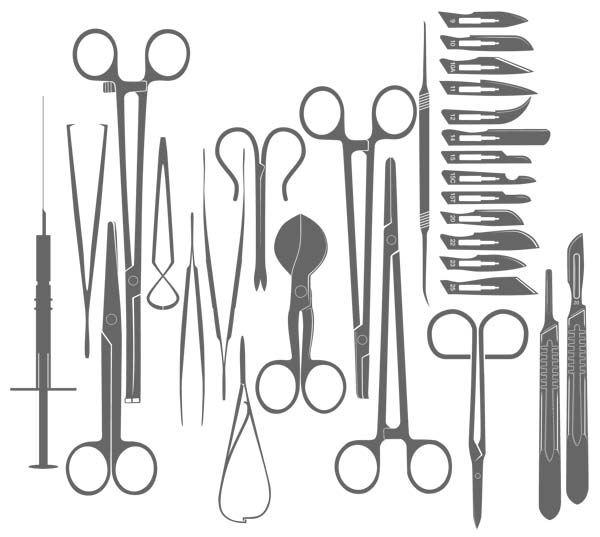 Vector Surgical Tools Silhouettes Free Vector Surgical Tools Silhouettes Free