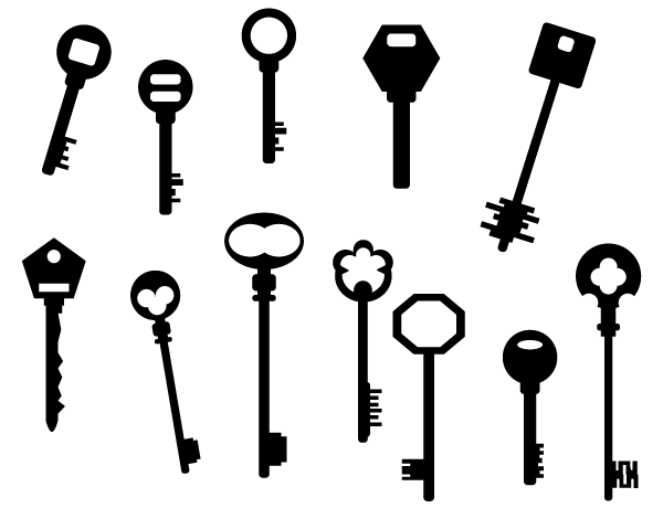 Vector Art Key Silhouettes