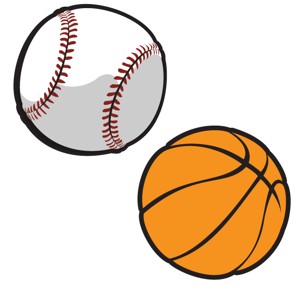 Basketball and Baseball Vector Basketball and Baseball Vector