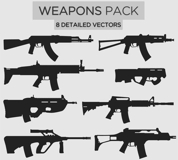 Vector Weapons Illustrator Pack-1 Vector Weapons Illustrator Pack-1