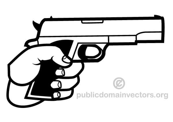 Hand Holding a Gun Vector Hand Holding a Gun Vector