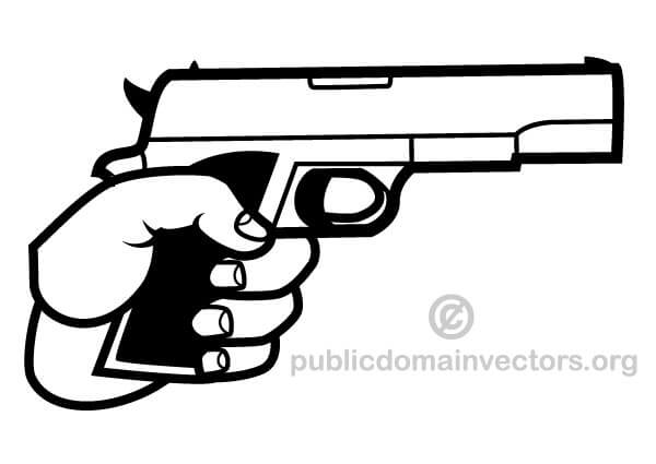 Hand Holding a Gun Vector