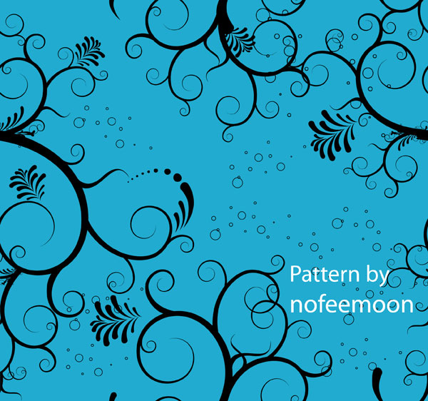 Seamless Pattern Floral With Blue Background Seamless Pattern Floral With Blue Background