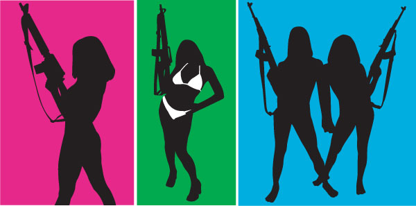 Girls With Gun Vectors Girls With Gun Vectors