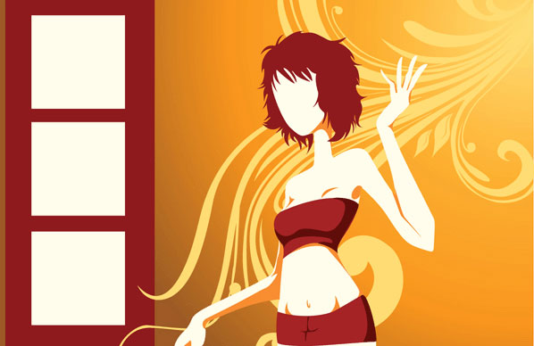 Red Girl Vector Red Girl Vector