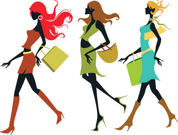 Shopping Girl Vector Shopping Girl Vector