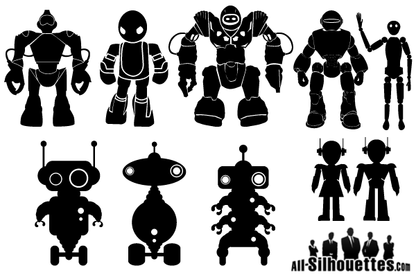 free robot clipart black and white - photo #47