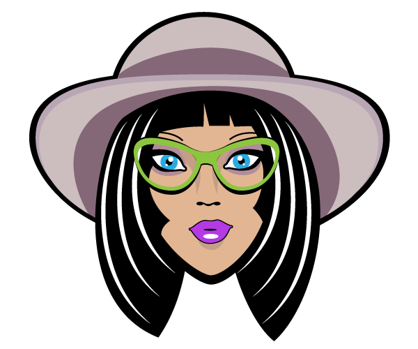 Vector Beautiful Girl with Retro Glasses Vector Beautiful Girl with Retro Glasses