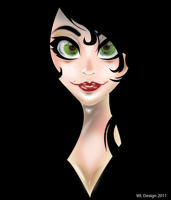 Vector Girl Face Image