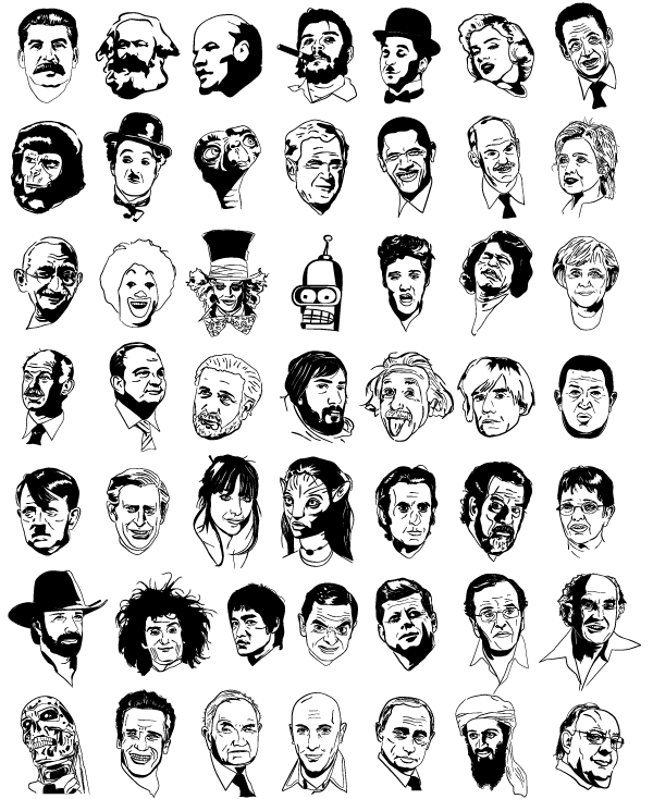 Sketchy Faces: Celebrity Vectors Sketchy Faces: Celebrity Vectors