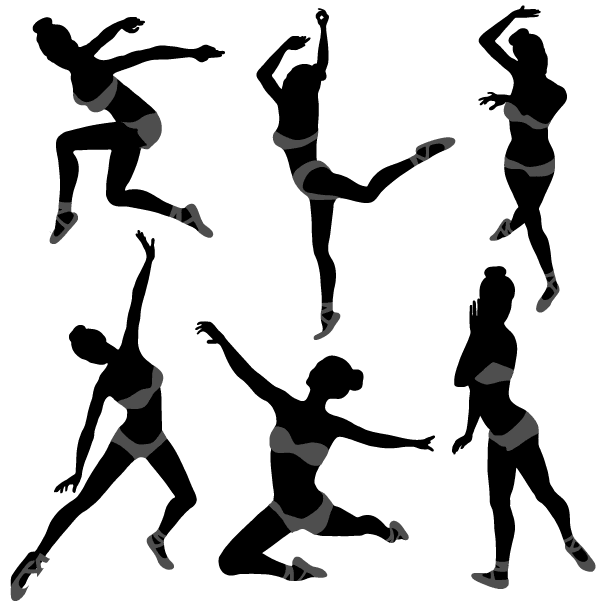 Vector Dancing Girl Silhouettes Illustrator