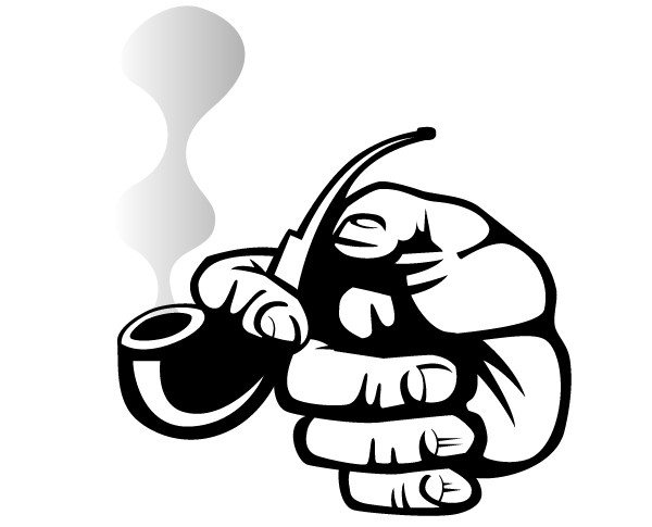 Vector Hand Holding a Smoking Pipe Vector Hand Holding a Smoking Pipe