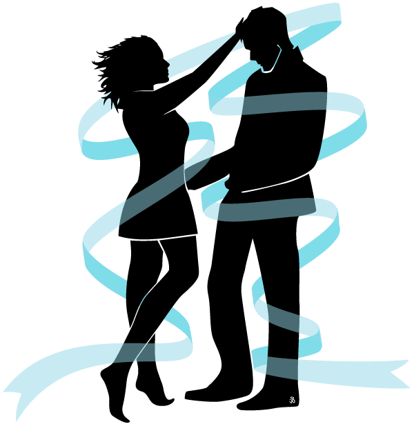 Vector Love Couple Silhouette Image