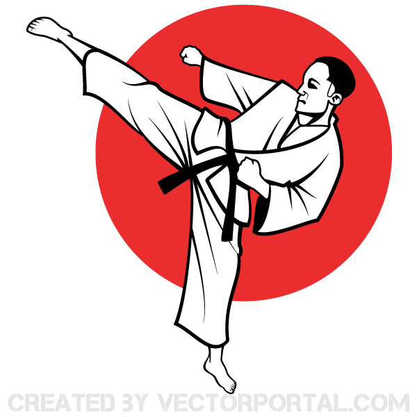 Vector Karate Fighter Image Vector Karate Fighter Image