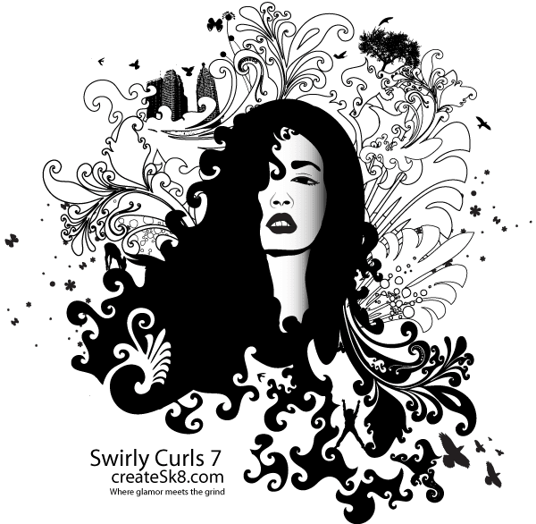 Swirly Curls – Medusa Vector Swirly Curls – Medusa Vector