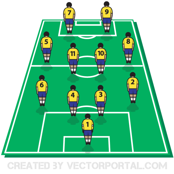 Soccer / Football Tactics Board with Players on Field Template