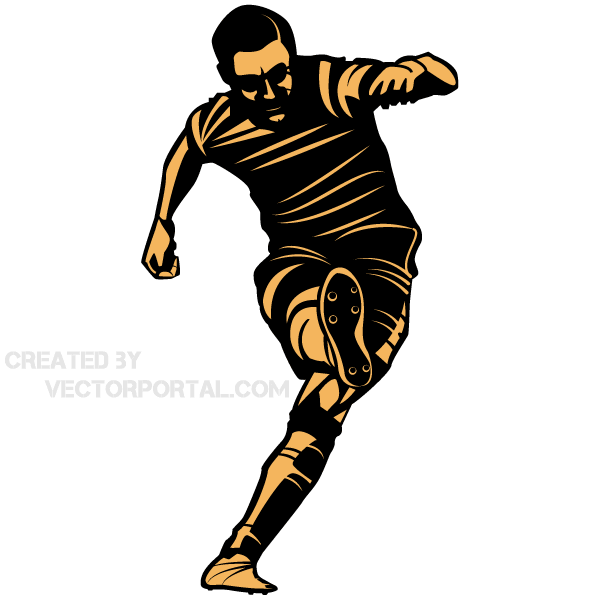 Soccer Player Kicking Position Vector Soccer Player Kicking Position Vector