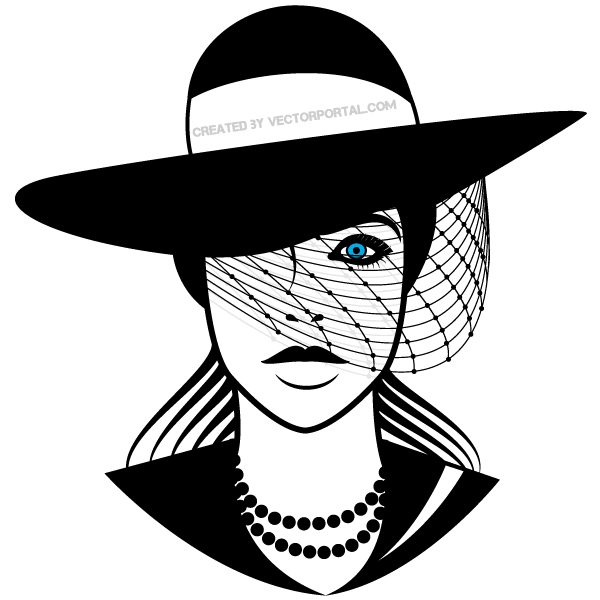 Beautiful Lady with Hat Vector Image Beautiful Lady with Hat Vector Image