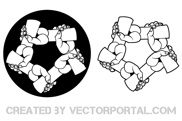 Circle of Hands Vector Illustration Circle of Hands Vector Illustration