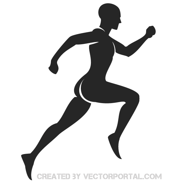 free black and white running clipart - photo #27