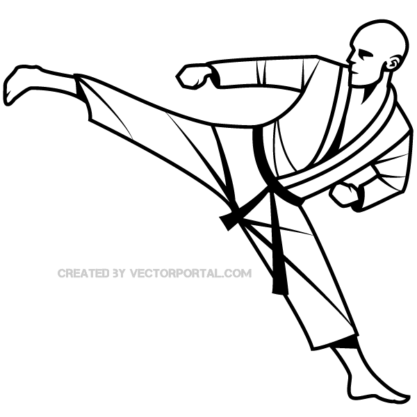 Karate Fighter Vector Image