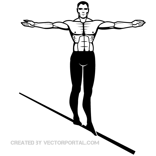 Man on Wire Clip Art