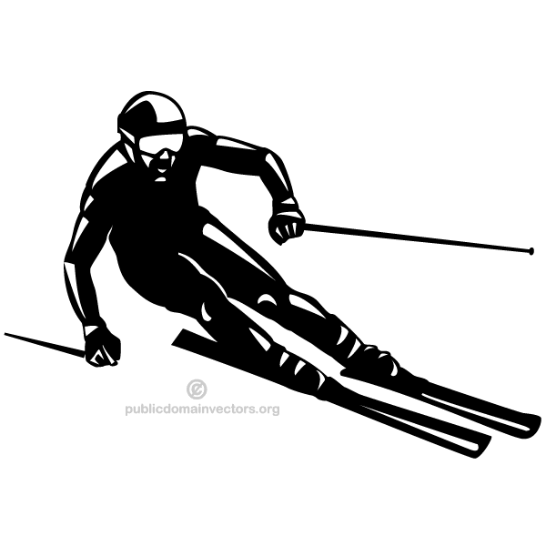 Skier Silhouette Vector Image Skier Silhouette Vector Image