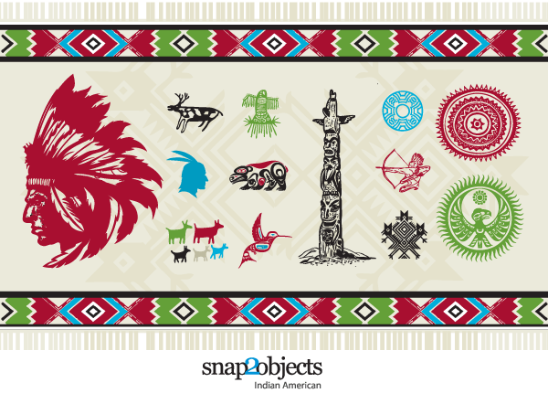North American Native Elements Free Vector