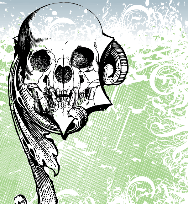 Money Skull Vector Art