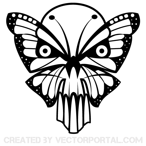 Download Vector Butterfly Skull | Download Free Vector Art | Free ...