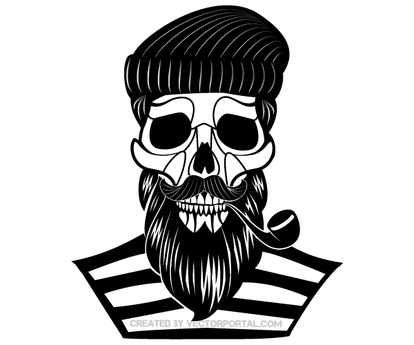 Old Sailor Skull Vector Old Sailor Skull Vector