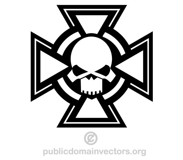 Skull with Cross Vector