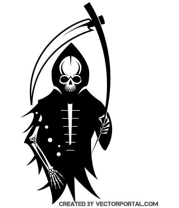 Death Skeleton with Scythe Vector Death Skeleton with Scythe Vector
