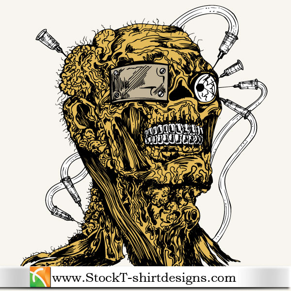 Free Vector Apparel Tshirt Design With Demon Man