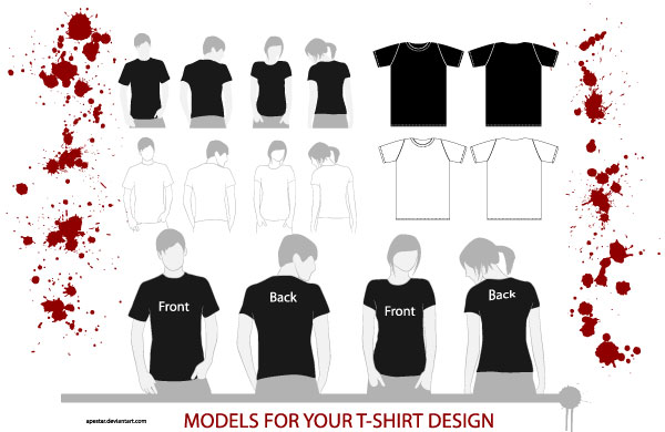 Tshirt Models Vector Tshirt Models Vector