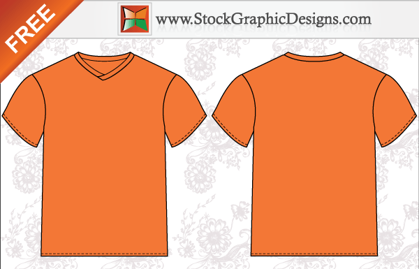 Men’s Basic Free T-shirt Templates Vector