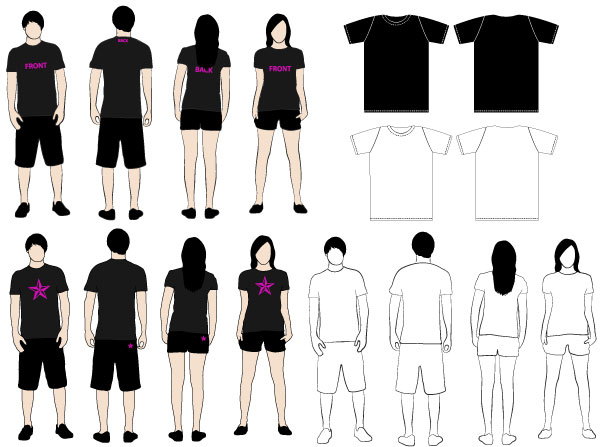 Tshirt Models Vector Tshirt Models Vector