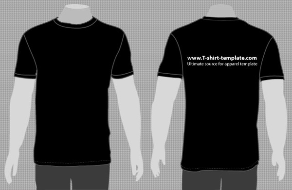 Download Vector Model Tshirt Template Front Back | Download Free Vector Art | Free-Vectors
