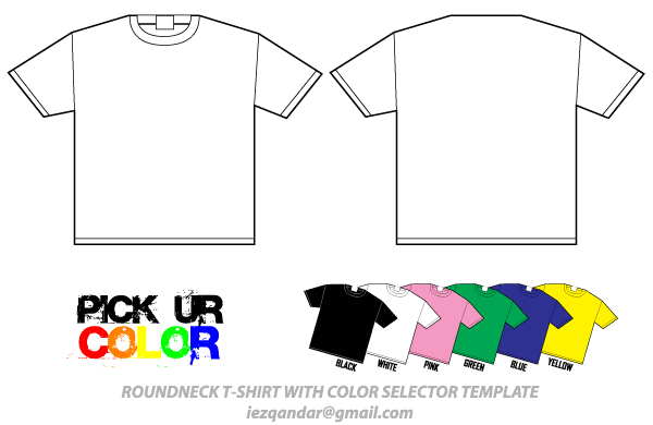 Download Round Neck T-Shirt Template Vector Illustrator Pack ...
