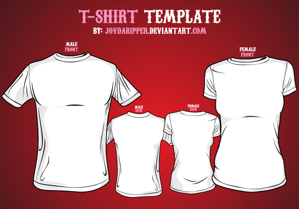 T-shirt Template Front and Back Vector Illustrator