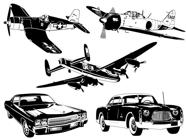 Car &Amp; Plane Vector Car &Amp; Plane Vector