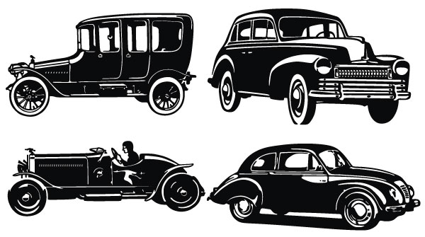 Old Car Silhouettes