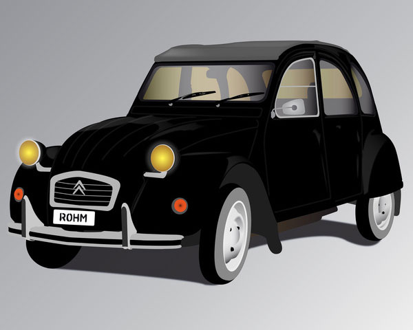 Vector Old French Car: Deux Chevaux Vector Old French Car: Deux Chevaux